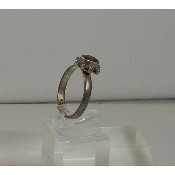 Handcrafted Gemstone Sterling Silver Ring - Vintage Bali Style - Size 6 - 2.1g - - Picture 6 of 7